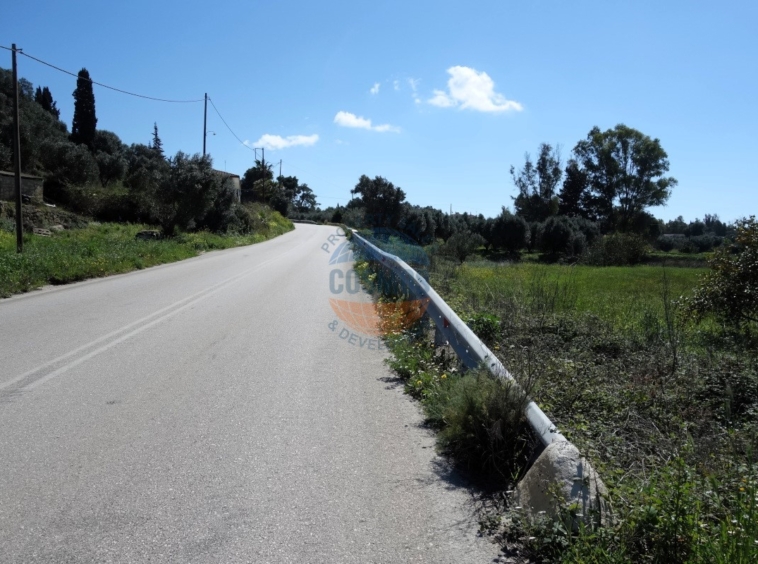 FOR SALE- CORNER LAND OLIVE GROVE & VINEYARD OF 8.173 SQ.M WITH STORAGE OF 23,42 SQ.M ON IN LIXOURI THE MAIN ROAD.